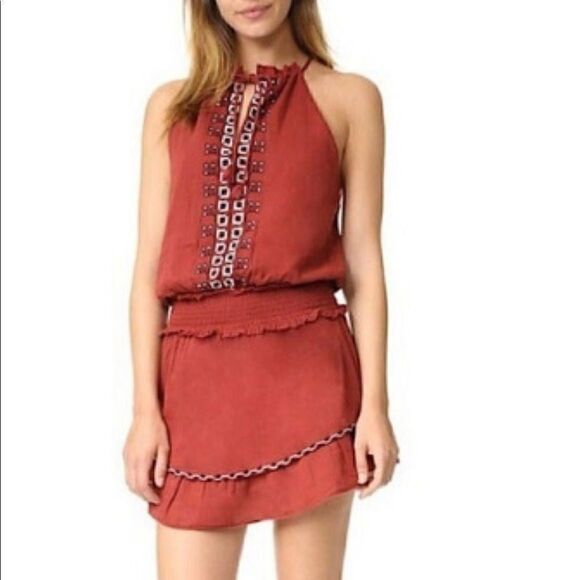 Saylor Amberly Casual Rust Mini Dress (S) - Picture 1 of 9